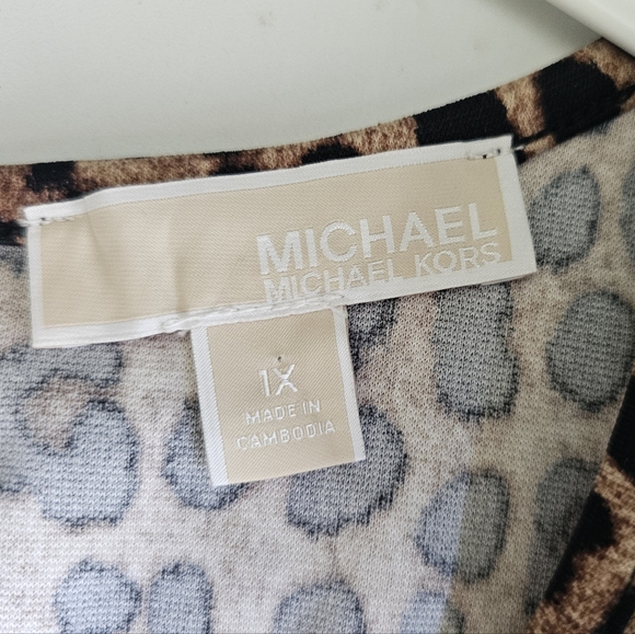 NWOT MICHAEL Michael Kors Cheetah Faux Leather Midi Dress - Picture 10 of 12